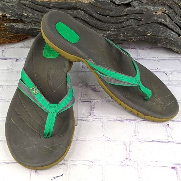 Teva Classic Teal Flip Flops Sport Casual Sandals S/N 1000276 - Picture 1 of 7